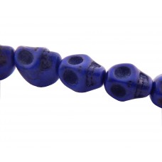 Totenkopf Perle, 12x10mm, dunkelblau
